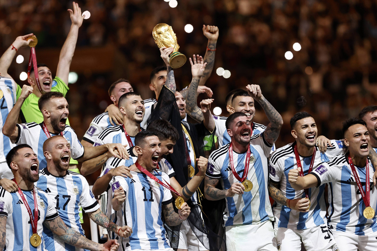 Lionel Messi and Argentina celebrate winning the World Cup